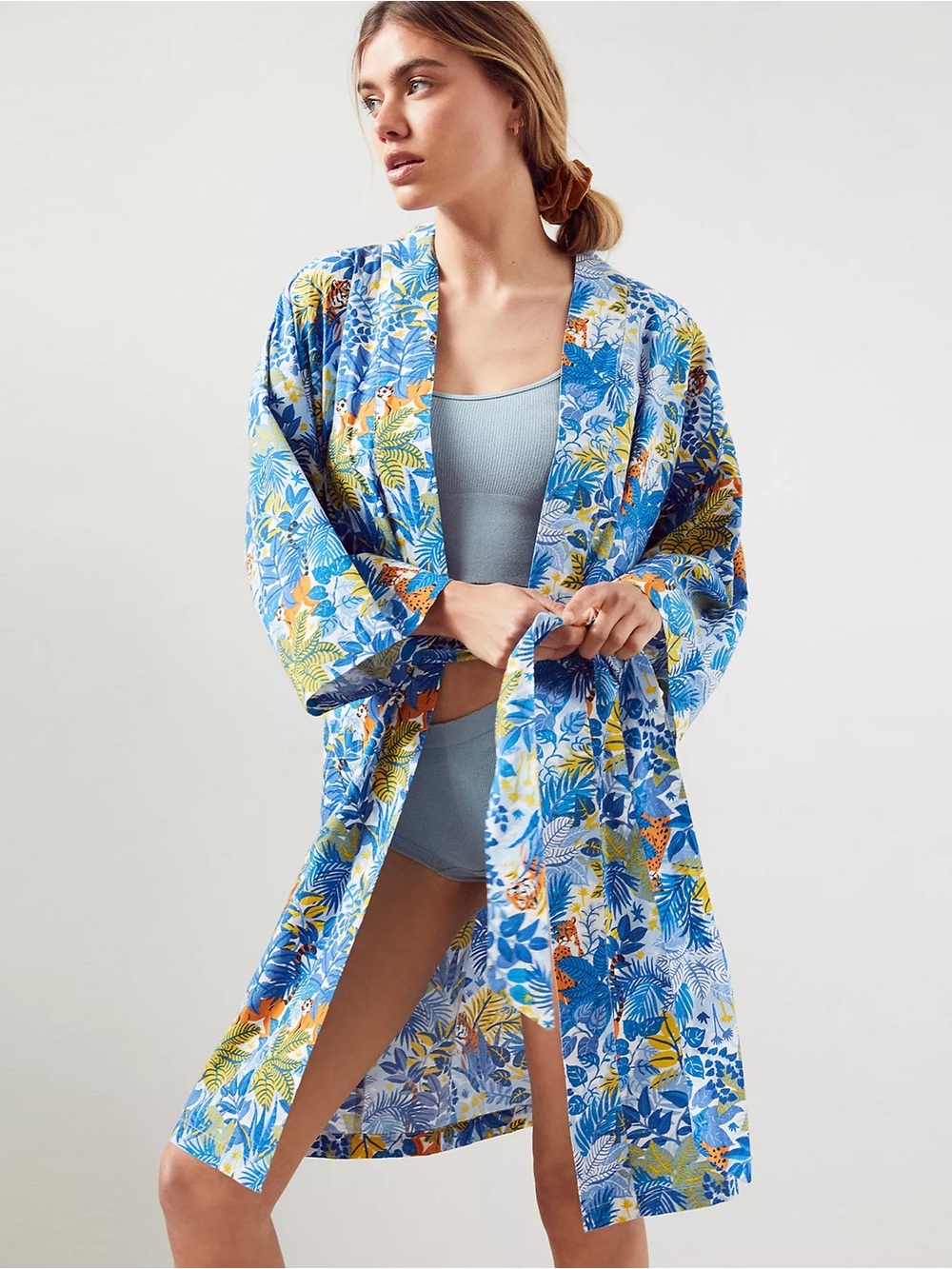 Printfresh x Anthropologie - Oasis Robe - Sky Blue